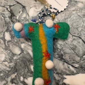 2025 Anthropologie Wool Felted Monogram T Ornament